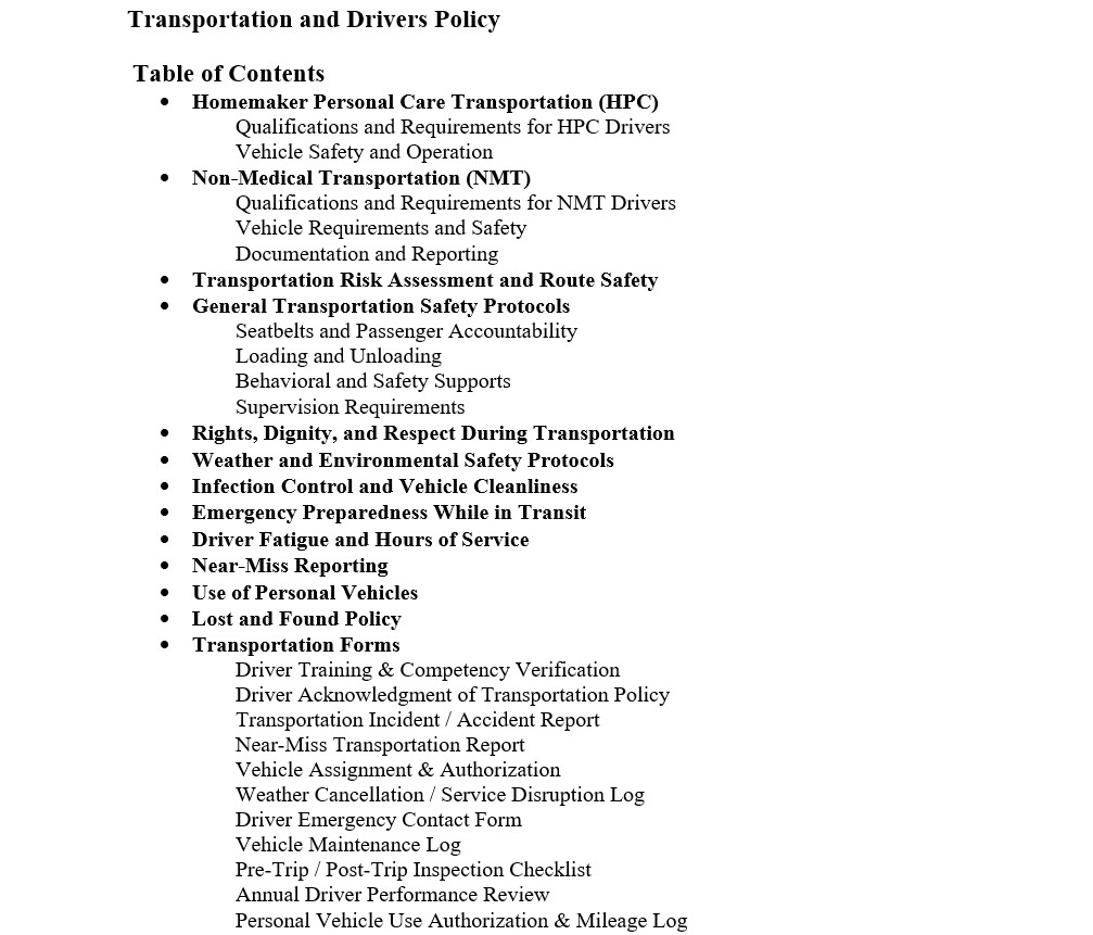 Transportation & Drivers Policy and Forms System - Image 2