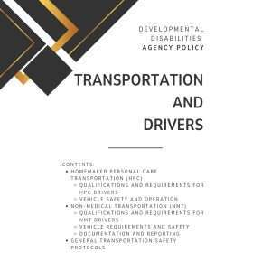 Transportation and Drivers (HPC and NMT) Stand Alone Policy