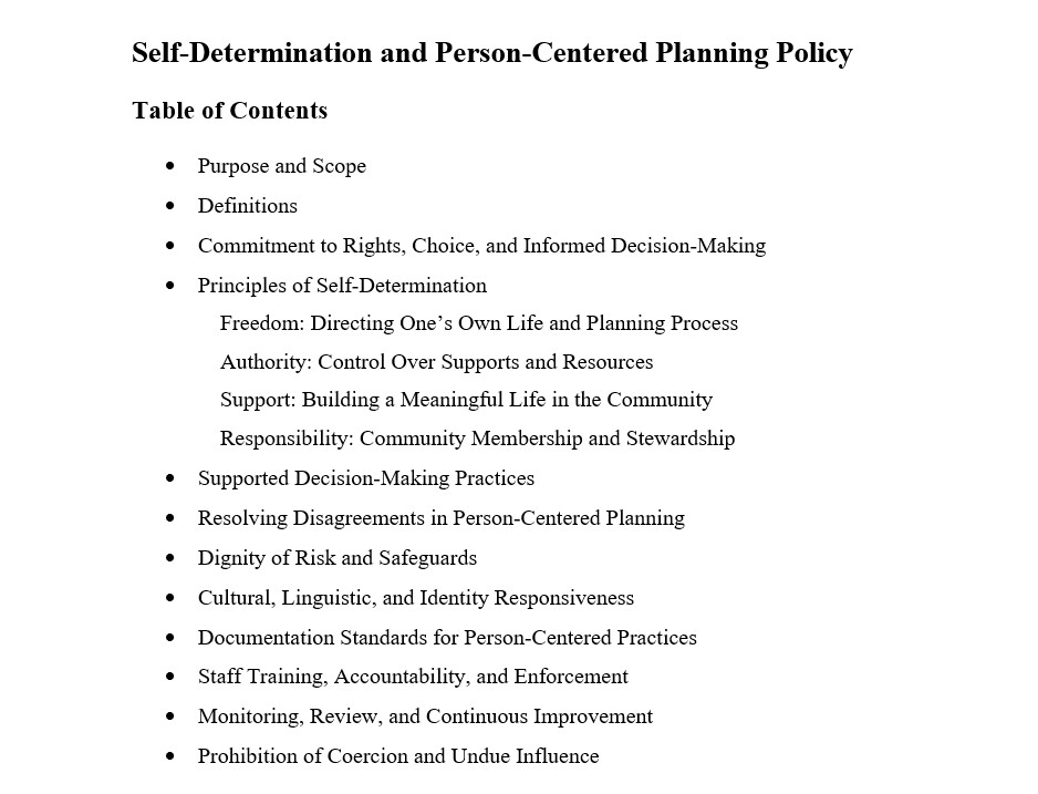 Self-Determination and Person-Centered Planning Stand Alone Policy - Image 2